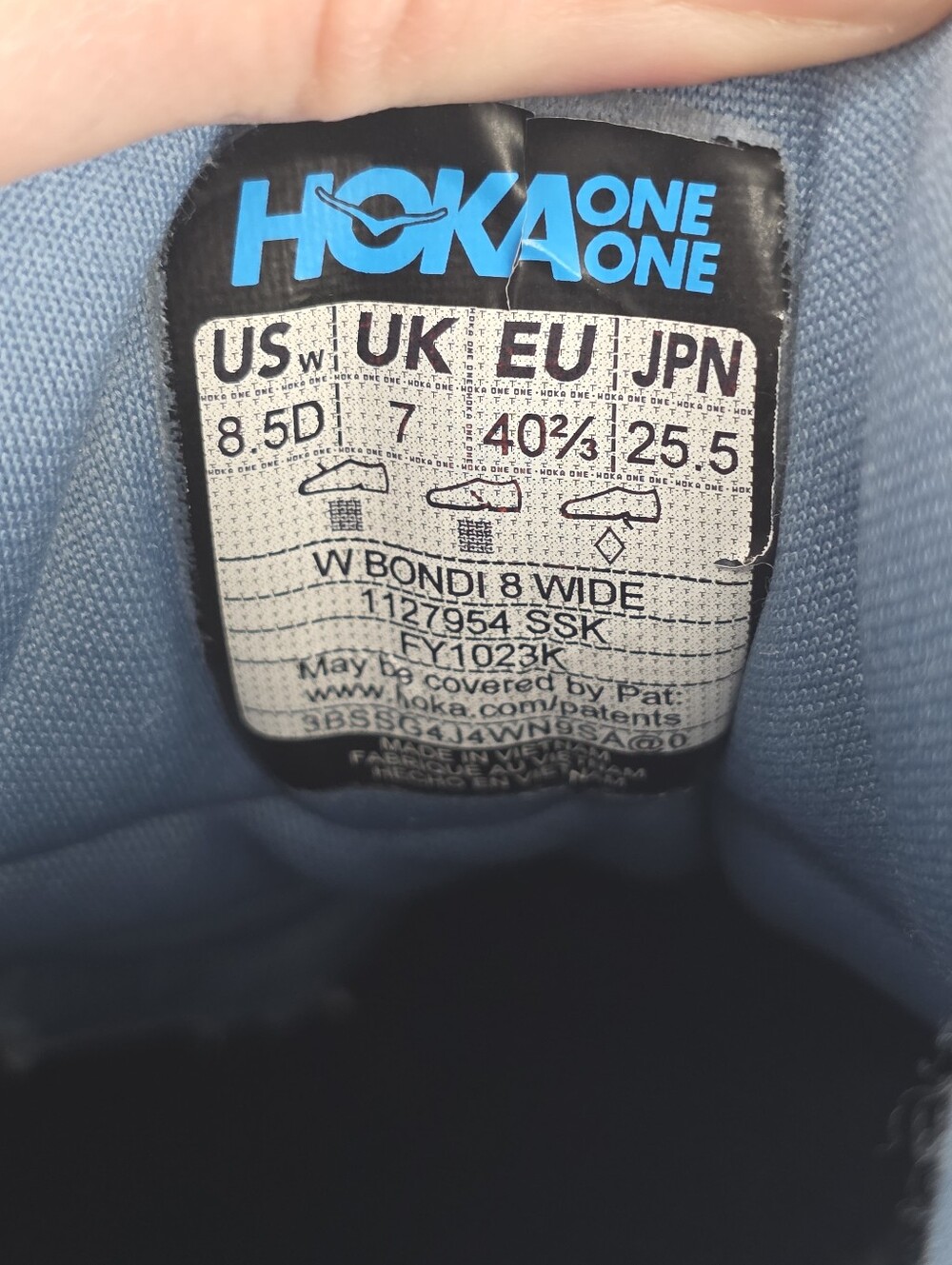 Hoka One One Womens Bondi 8 Blue Running Sneakers Shoes 1127954 Size 8.5D Wide - Picture 13 of 13